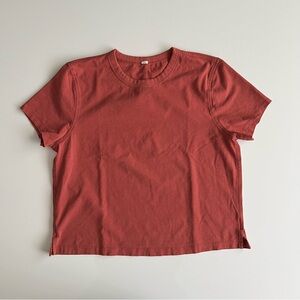 Lululemon cropped boxy tee, red, 2 / xs